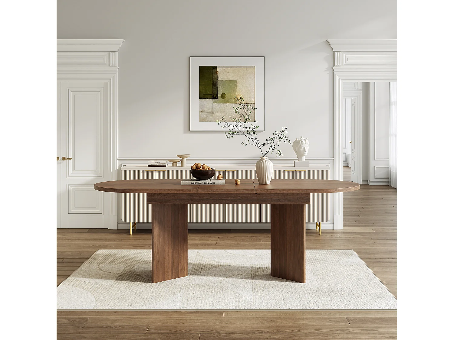 Ausziehbarer Esstisch – 140/180 x 90 x 75 cm – für 4 bis 6 Personen – schlichtes Design – MDF – braun